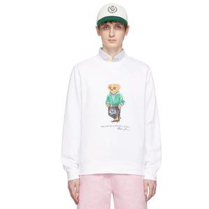 Polo Bear Ralph Lauren White Crewneck Sweater Pullover